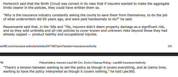 AndersonKillLaw's tweet photo. Speaking to @Law360's Abraham Gross, AK's Bob Horkovich and Will Passannante weigh in on a 9th Circuit policyholder-friendly holding on coverage limits for environmental cleanup
https://t.co/QAA6NiSmZz (paywall) https://t.co/nyLDAF5m5r