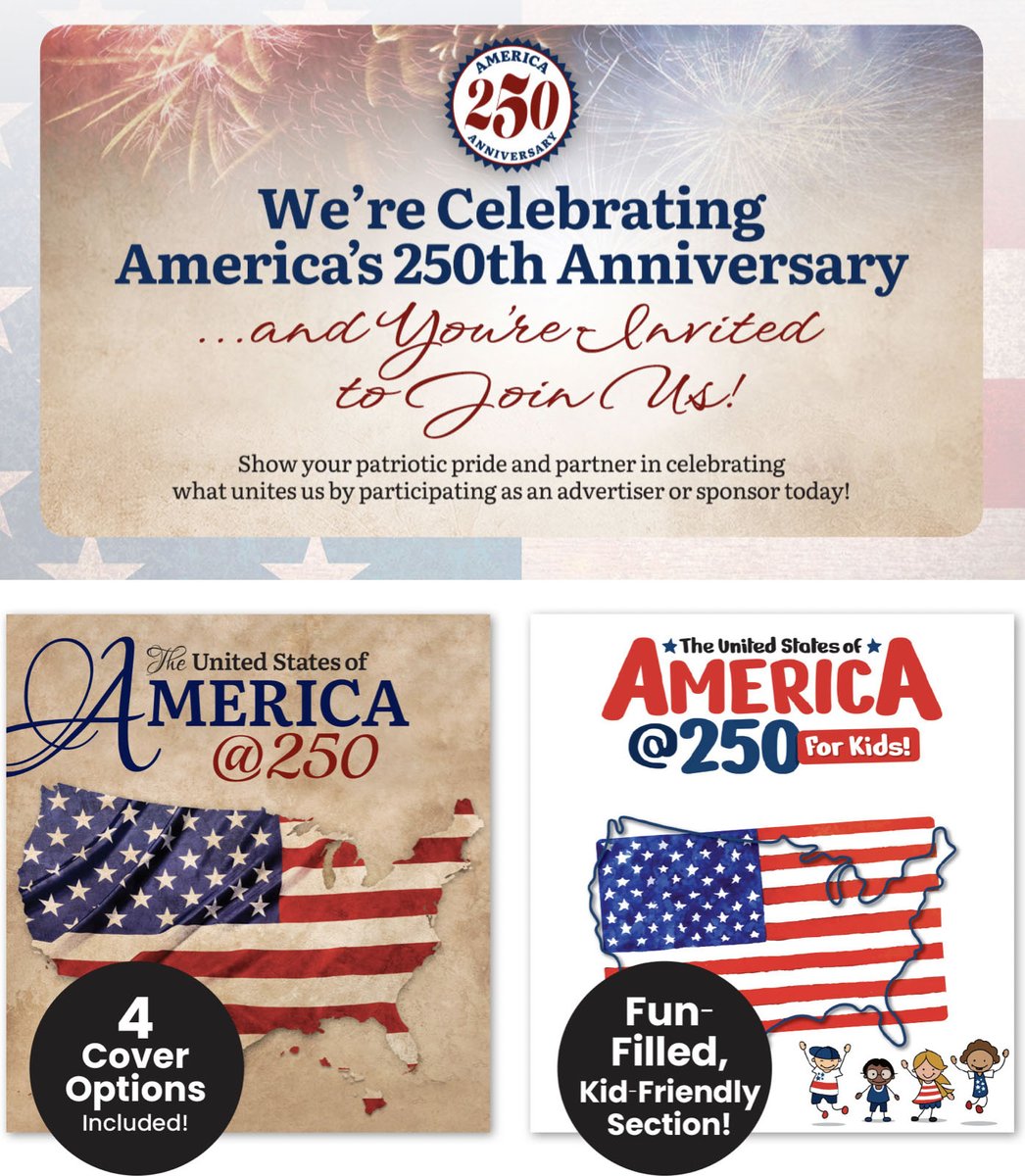 MetroConnection's tweet photo. 2 sections for $120.

• America@250 special section
• Kids’ edition upsell
• Free e-card to pitch advertisers
• Ready-to-run (print + digital)
Start selling now:
 https://t.co/o00VzRqE2U
#LocalMedia #Publishers #AdSales #DigitalMedia #Editorial https://t.co/eSaTAI6Hkv