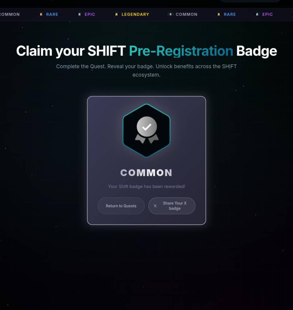 Claimed an early badge on <a href="/ShiftRWA/">SHIFT</a>, a protocol building building leveraged equity tokens on <a href="/solana/">Solana</a>

Claim here if you haven't 🔗loyalty.shiftrwa.xyz/loyalty?referr…

Alpha from <a href="/HottieBabeGem/">hottiebabegem 💜</a>