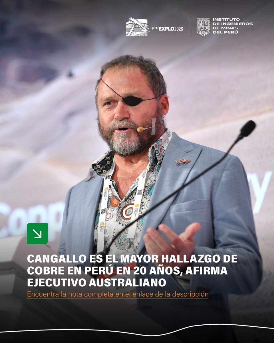 Pro_Explo's tweet photo. 📌 Cangallo es el mayor hallazgo de cobre en Perú en 20 años, afirma ejecutivo australiano.

- Entérate más aquí: 👇
https://t.co/gmRpkO9V77 https://t.co/wotmRArviG