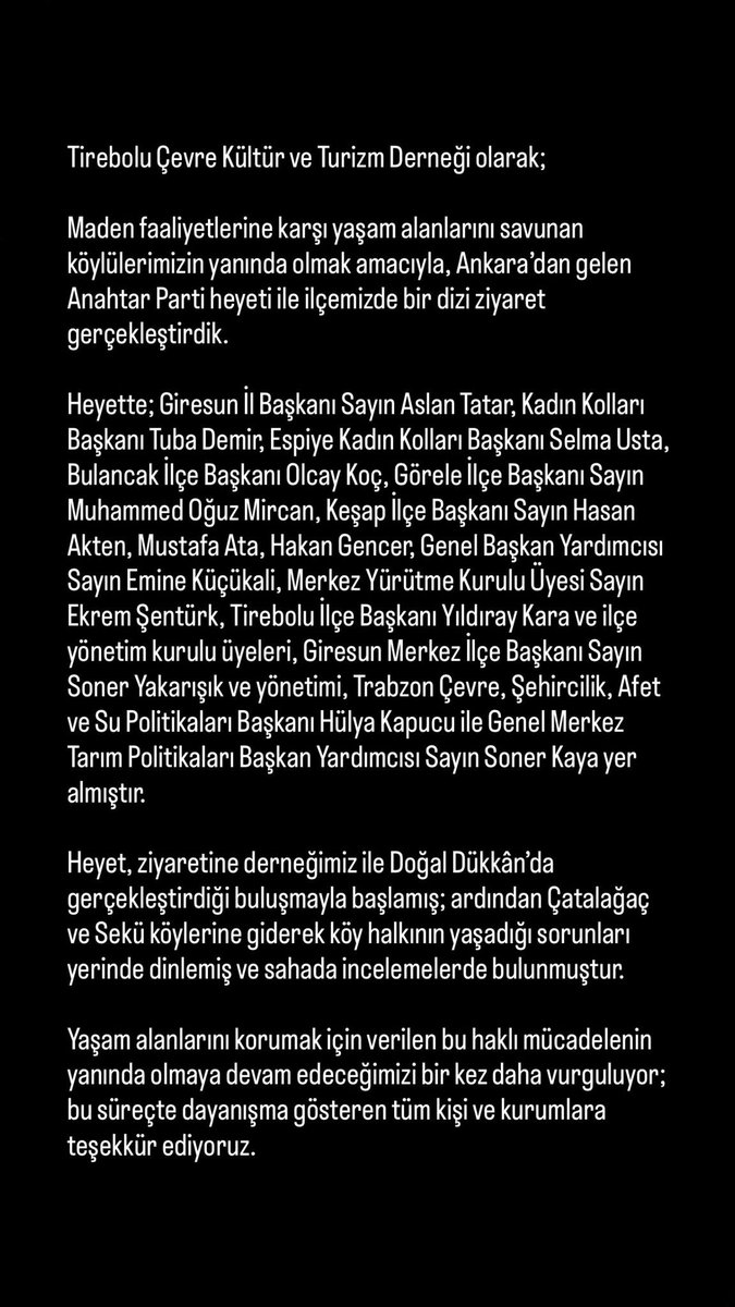 Tirebolu Çevre Kültür ve Turizm Derneği tweet media