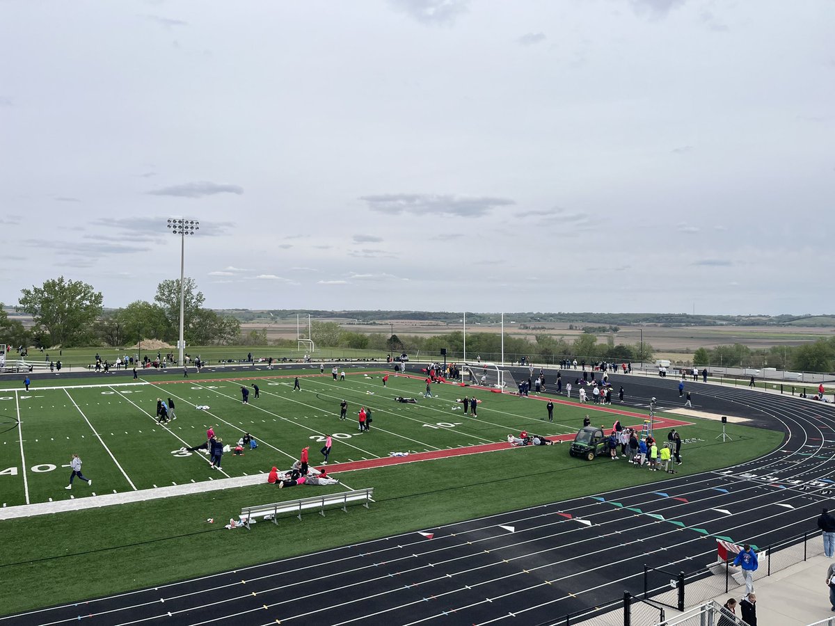Conference Championship week is the theme, tonight I’m at the fantastic facility of Missouri Valley for the WIC 9 team meet. A little cool, but most everyone is just happy to get meets in. Follow here for results &amp; updates. Field events are taking place as we speak!!!! #kmasports