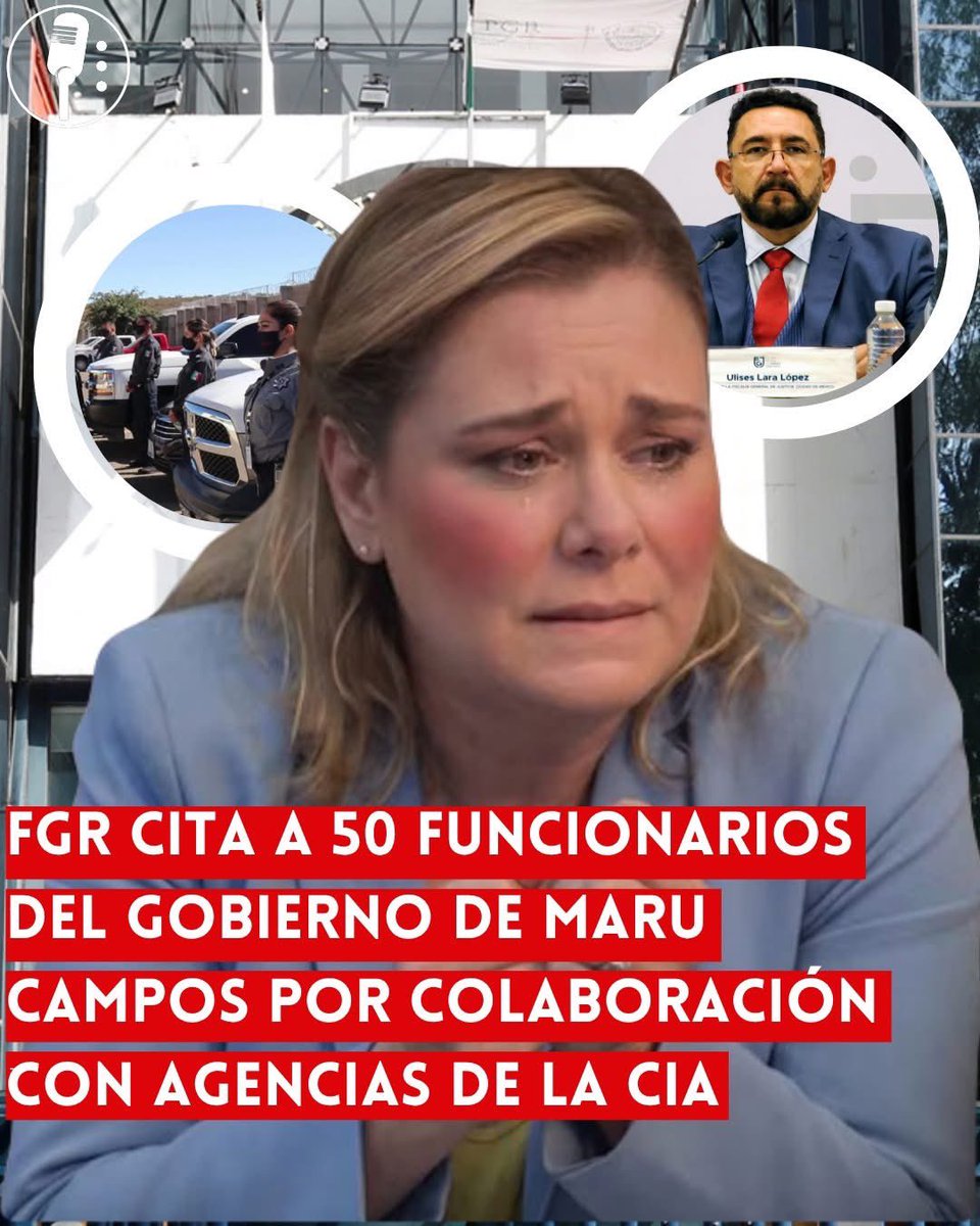 YosoyPedrero's tweet photo. 🚨OJO: FGR CITA A 50 FUNCIONARIOS DEL GOBIERNO DE MARU CAMPOS POR COLABORACIÓN CON AGENCIAS DE LA CIA

La Fiscalía General de la República, encabezada por Ernestina Godoy, citó a declarar a 50 funcionarios del gobierno de Chihuahua, encabezado por Maru Campos, para esclarecer su posible participación en operativos coordinados con agencias de Estados Unidos.

Las comparecencias buscan determinar si existió colaboración con instancias como la CIA, bajo qué condiciones se llevó a cabo y si se contó con las autorizaciones correspondientes del gobierno federal.

El caso ha generado controversia debido a los señalamientos sobre la presencia de personal extranjero en tareas de seguridad dentro del estado, lo que ha abierto un debate sobre los límites legales de la cooperación internacional y la soberanía nacional.

Autoridades federales indicaron que las diligencias forman parte de un proceso de revisión y que, en caso de detectarse irregularidades, se actuará conforme a la ley.