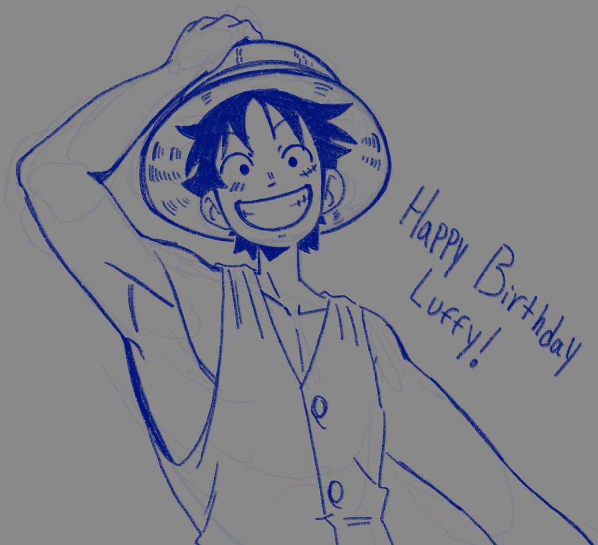 Crea___Art's tweet photo. Happy Birthday to the character I named my dog after, Monkey D. Luffy! https://t.co/Ysoj7nNLrK