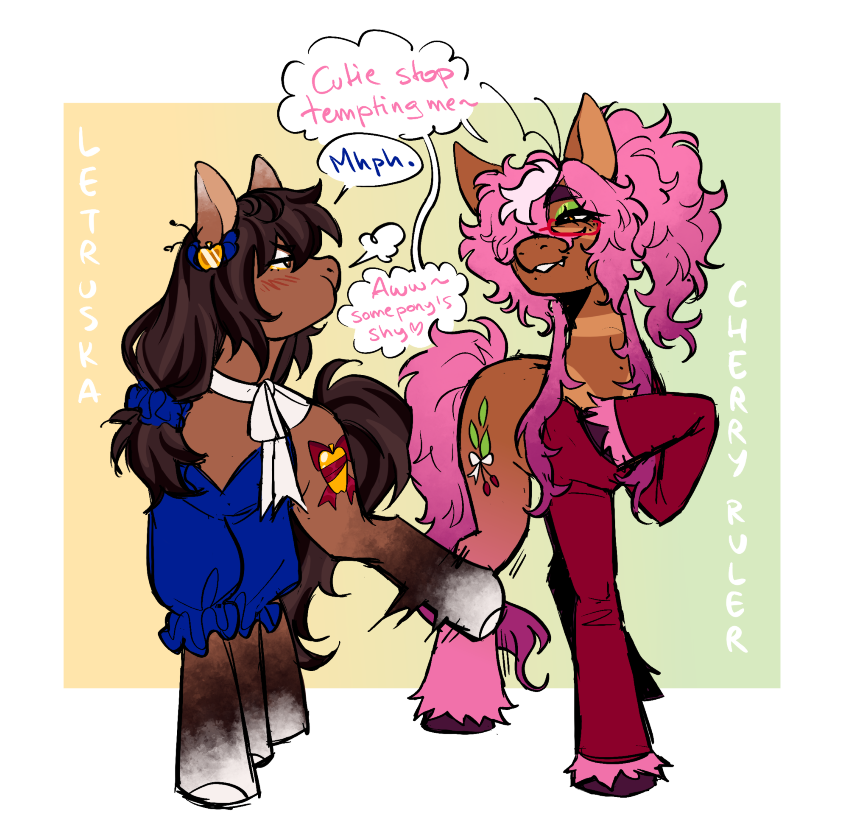 AkiOrAlex's tweet photo. [OCs] Cherry and Letruska <3 @TOGDraws6674 https://t.co/isdVEHLGk6