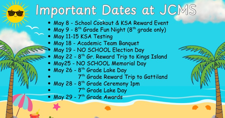 eagles_jcms's tweet photo. We are down to the last few weeks of school!!  Check out our end of year activities!! https://t.co/UayrQMLbFh