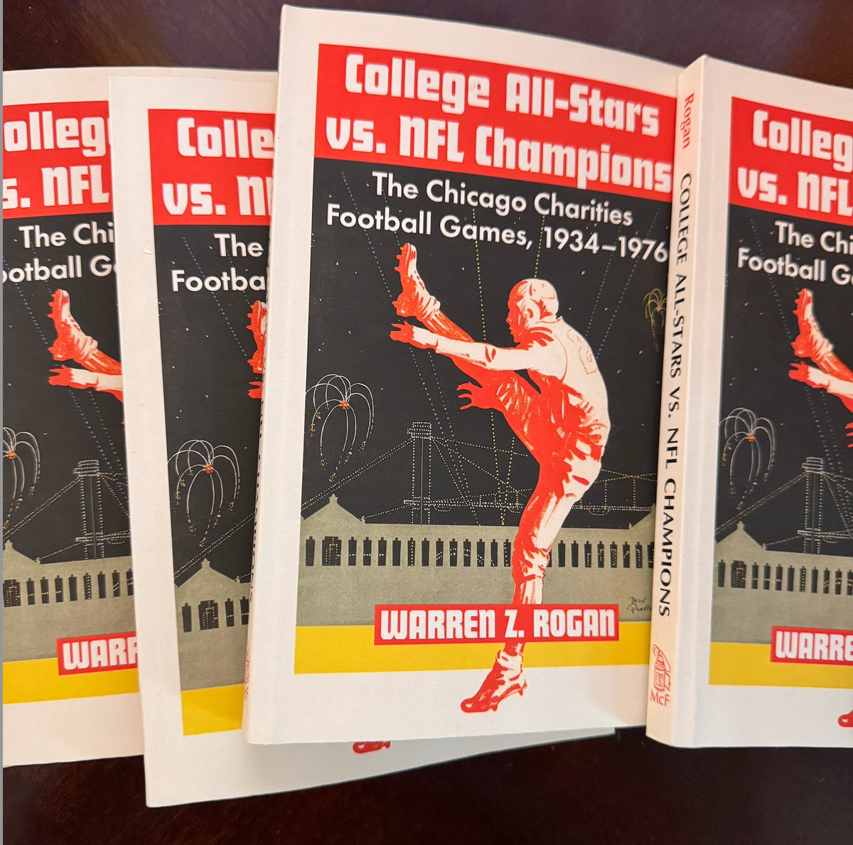 SportsFHeroes's tweet photo. Writing a book was a lifelong goal. Got my first copies today. Order now at Amazon or https://t.co/35HDEG4gbV. If you love football &amp; wonder if a college team could beat an NFL team, you'll really love this: College All-Stars vs. NFL Champions. My next book is due out next summer https://t.co/3dge55nBBo