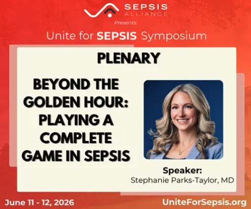 SepsisAlliance's tweet photo. Sepsis care doesn't end in the "golden hour," and neither should our focus.

Don't miss this plenary session at the Unite for Sepsis Symposium: 

Beyond the Golden Hour: Playing a Complete Game in Sepsis
Presented by Stephanie Parks Taylor, MD, MS, (@StephptaylorCLT) from the University of Michigan (@UMich) 

While early recognition and rapid treatment have transformed sepsis outcomes, the journey doesn't stop there. This powerful keynote will explore what comes next, addressing the biologic, physiologic, and psychosocial impacts that extend far beyond those first critical hours.

Don't miss out, registration is still open: https://t.co/38UicZjoTD

#UniteForSepsis #SepsisAwareness #HealthcareInnovation