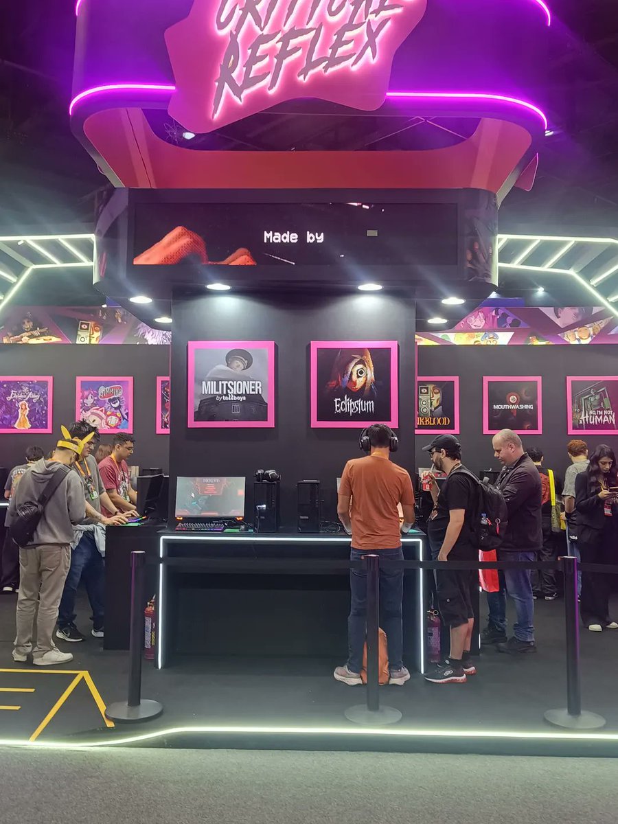 LiveStreamer_'s tweet photo. Stand: CRITICAL REFLEX
Evento: Gamescom 2026 

📸 Um pouco do que a editora indie preparou para o público este ano.

@critical_reflex  
#CRITICALREFLEX #gamescom #games #Gamescom2026 #BlogLiveStreamer https://t.co/uMNRGJzw4t