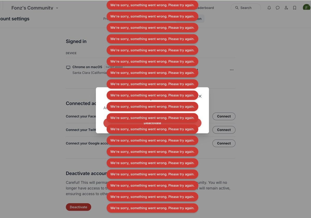 youngfonz's tweet photo. @circleapp I just want to deactivate my account #ux #Ui https://t.co/xrPhrECOeK