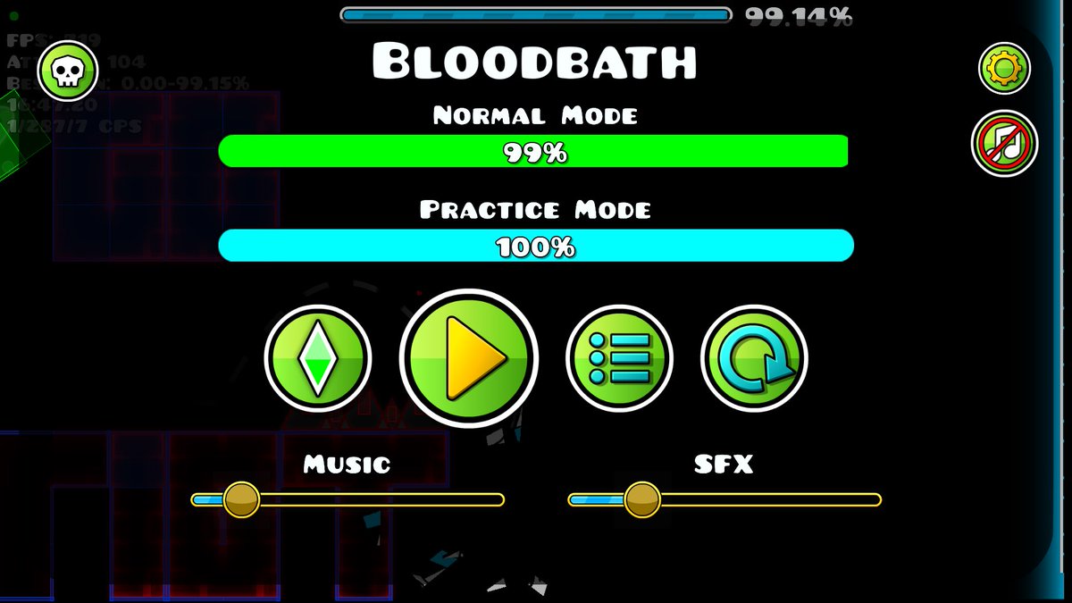 juniisaturtle's tweet photo. hello everyone i died at 99% on bloodbath twice today and 89% 4 times today, anything but beating this god damn level https://t.co/z2AR4Gj20y