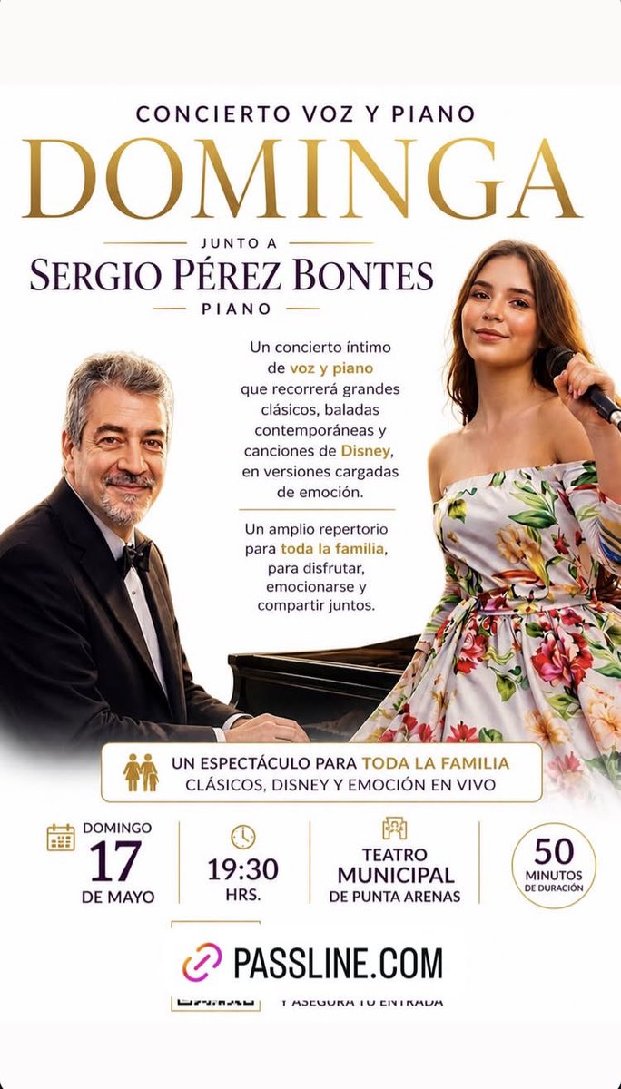 spereztito's tweet photo. Atención Punta Arenas. 
Llénate  de emoción en este concierto único. 
No te lo pierdas. 
Entradas en Passline 
#puq #Natales #Chile https://t.co/0o8tP3cL2t
