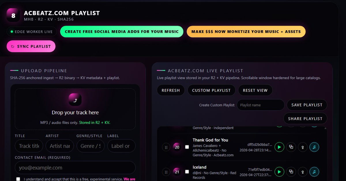 👉 Add your track or are you a fan? Create your own custom playlist &amp; share it ** Playlist is live worldwide + Add &amp; GATEKEEPER FREE! ~> mp3app.contactacbeatz.workers.dev