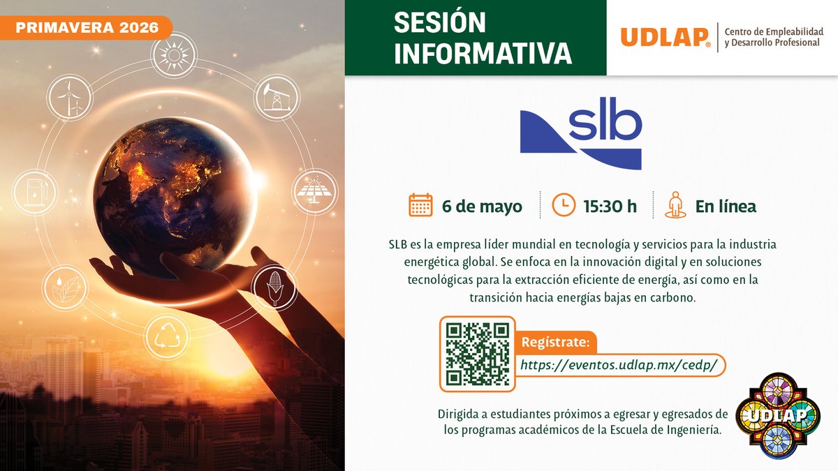 CDP_UDLAP's tweet photo. ¿Te interesa el sector energético a nivel global? ⚡

Conecta con SLB y conoce sus programas y oportunidades, así como lo que buscan en nuevos perfiles. 💼

📅 06 de mayo | 🕒 15:30 h | 💻 Online
🔗 https://t.co/2WHlNhvV8i
#TalentoUDLAP #EmpleabilidadUDLAP #SLB https://t.co/3hG7mW3Jh9
