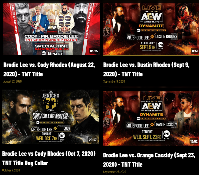 mookieghana's tweet photo. Now streaming on https://t.co/1mDj2LFTFM -- TNT Champion Brodie Lee. No subscription needed; just log in.. plus it's special version ambient audio -- what it was like being there! #myaew #brodieleeforever #hb2 https://t.co/8xju0oXGvw