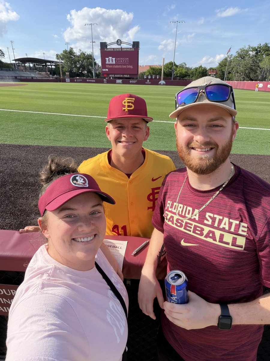 antoniaschaef's tweet photo. First time at Dick Howser, but we are always supporting the boys 🍢⚾️

@FSUBaseball @Chris_Knier13 @hunter_carns https://t.co/0391RQ0O74