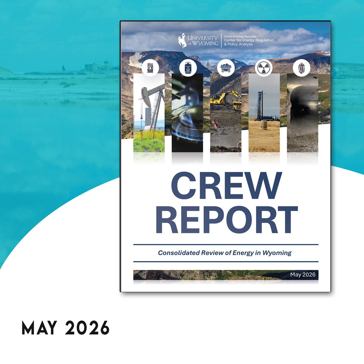 EnergyUW's tweet photo. OUT NOW // The April Consolidated Review of Energy in Wyoming (CREW) Report is out now! Authored by Maryam Lakjaa, the issue provides a snapshot of the current economic status of Wyoming’s energy sectors. 

DOWNLOAD HERE: https://t.co/MUcuvUuyYI https://t.co/w4o8Vqw2eR
