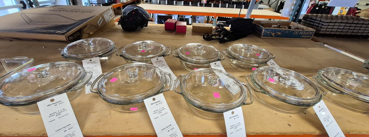 IsuSurplus's tweet photo. https://t.co/wGE636MoqQ

We've updated our sale inventory as of 5/5/2026! Some highlights include more custodial equipment, various glass cookware, and some more AV items.

Stop in Wednesday between 9:00 a.m. and 3:00 p.m. to check everything out! https://t.co/r4fW80XWus