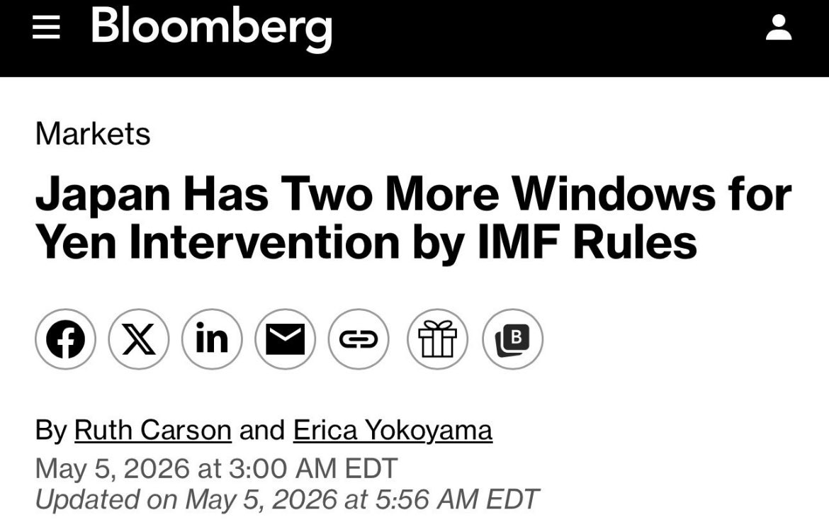 fit_businessman's tweet photo. $SPY Japan Only Has 2 More Shots to Save the Weak Yen 🔥

BOJ burned one yen-saving intervention. Bloomberg says under IMF rules they can only do two more big 3-day interventions by November — or they lose “free-floating” status.  

Already almost retraced 50% 👀 https://t.co/z9VH7gDd42