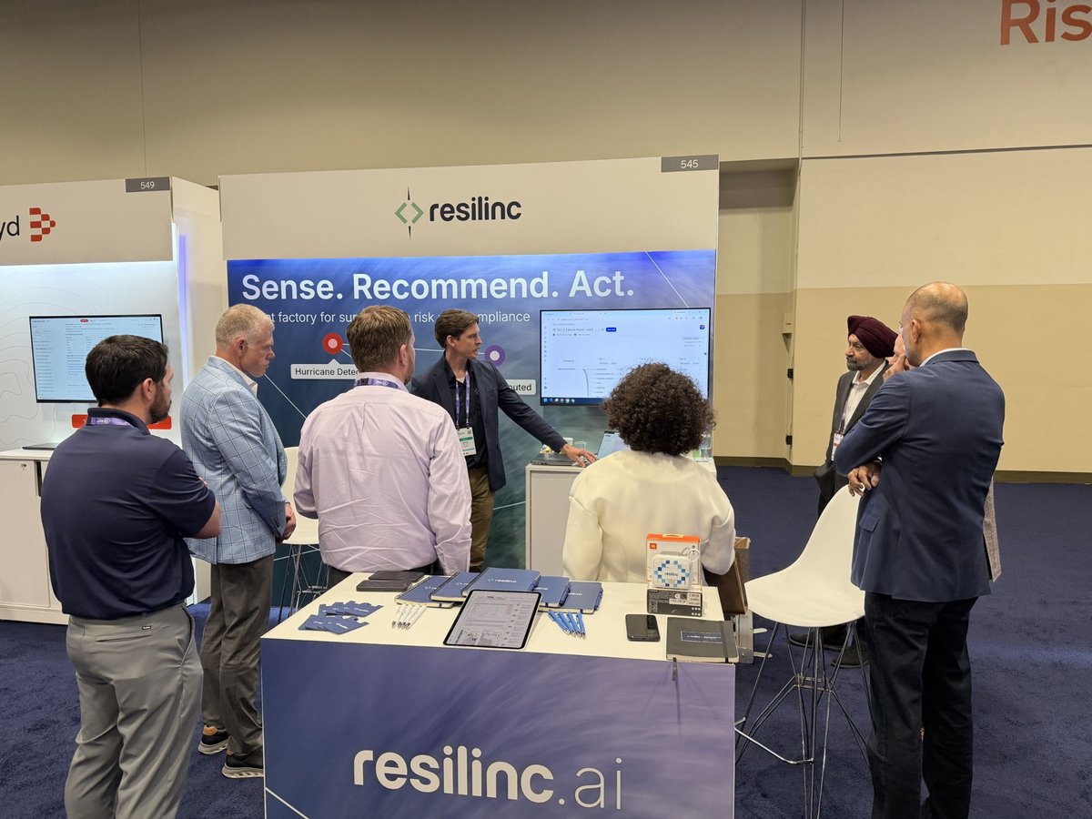 Resilinc's tweet photo. Day 2 at Gartner Supply Chain Symposium brought another day full of momentum at Booth 545.

Kamal Ahluwalia joined Matt Duffy of @Honeywell to discuss multi-tier mapping, tariff impact analysis, and AI-driven actions for faster risk response.

Missed us today? Stop by tomorrow. https://t.co/Qu2gXomLcV