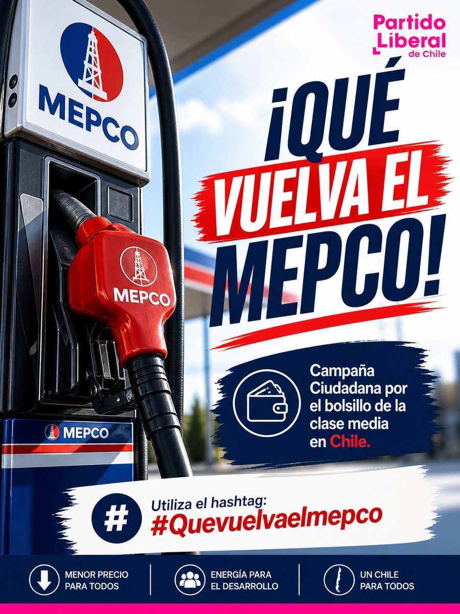 QUE VUELVA EL MEPCO.
Y QUE EL GOBIERNO DEJE DE DESTRUIR CHILE.