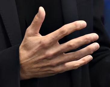 À qui peut bien appartenir cette main hypocrite, aux doigts longs, difformes, fragiles et sans puissance ?