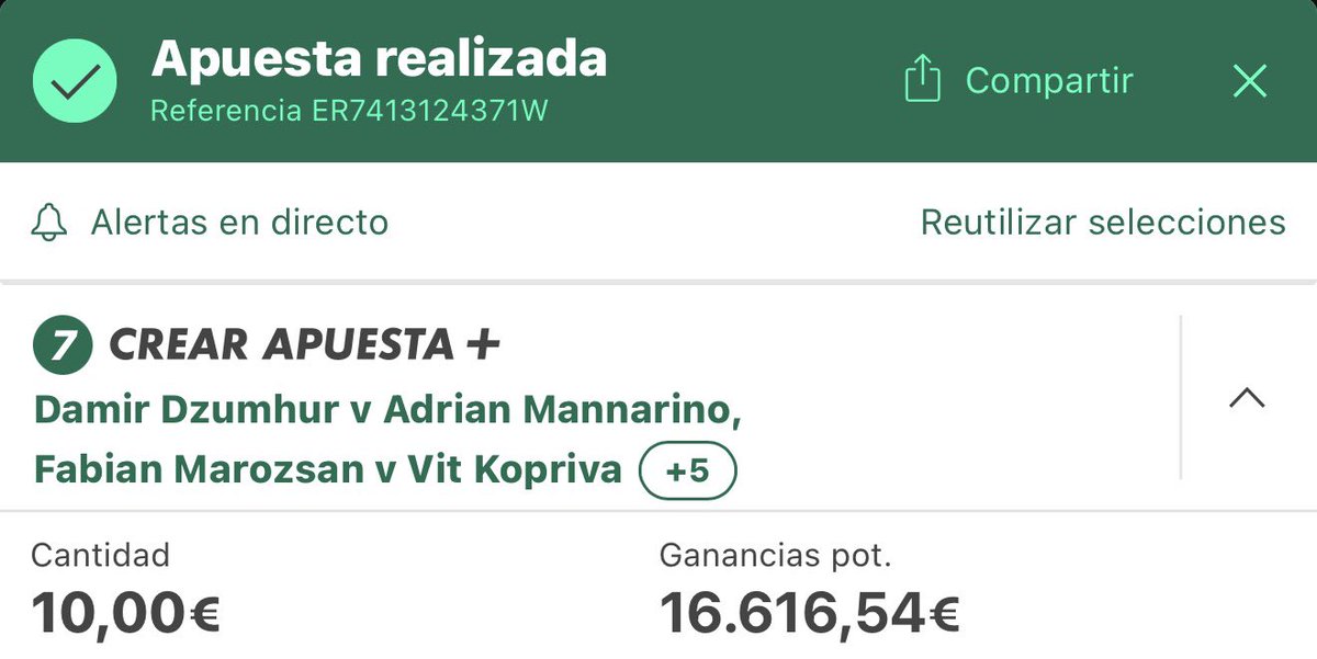 LadyBets365's tweet photo. Me sobraban 10€ y los voy a multiplicar x1600 para conseguir 16.000€ en la primera ronda del ATP de Roma 🤑

Tenéis la combinada completa abajo en los comentarios 👇🏽 https://t.co/PVekpUPZjS