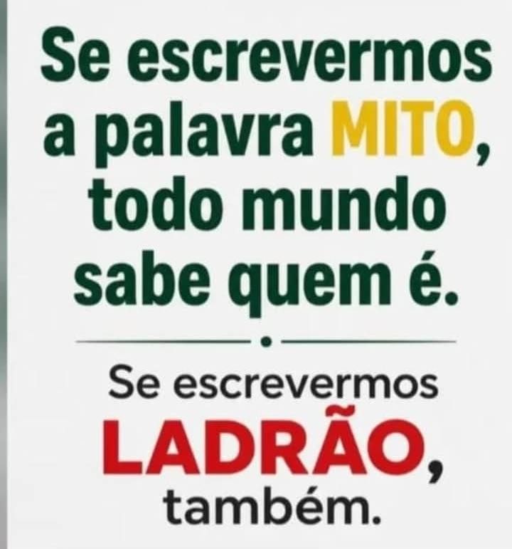 Saray_sandrac's tweet photo. Mito = Bolsonaro 
Ladrão = ? https://t.co/SK7b36cUnt
