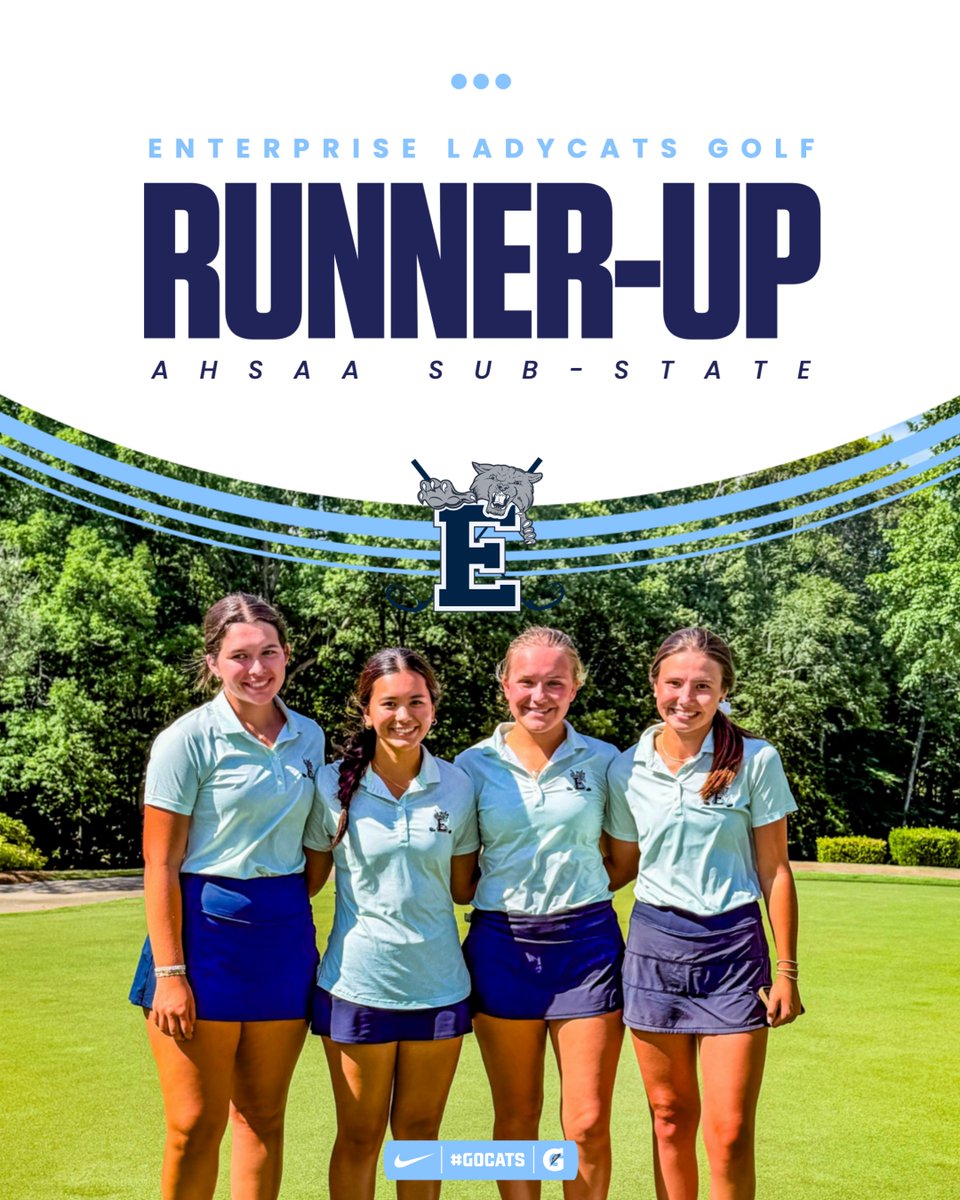 EnterpriseHighS's tweet photo. Congratulations to the Enterprise Lady Wildcat golf team on their Runner-Up finish at the AU Club in Sub-State!

A huge Congratulations to Shaelyn Kennedy on her Low Medalist round of Even Par 72!

| #GoCats https://t.co/bFqg5CgRNo