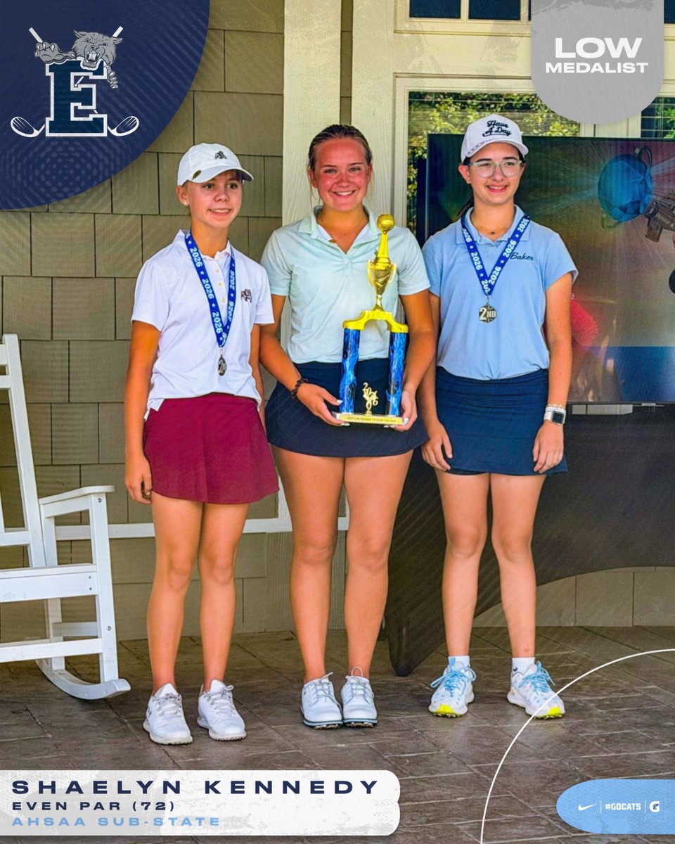 EnterpriseHighS's tweet photo. Congratulations to the Enterprise Lady Wildcat golf team on their Runner-Up finish at the AU Club in Sub-State!

A huge Congratulations to Shaelyn Kennedy on her Low Medalist round of Even Par 72!

| #GoCats https://t.co/bFqg5CgRNo