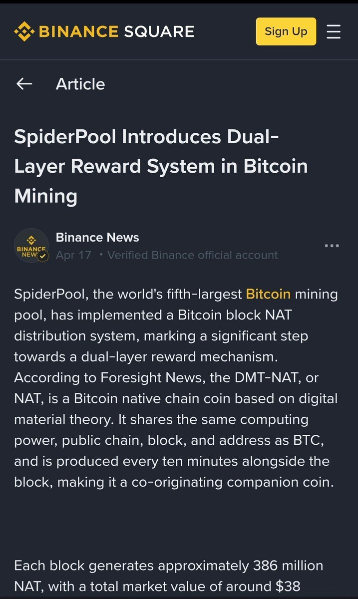 Damn, y'all really had us thinking it was just keyboard vibes... turns out Binance been lowkey stringing us along with $NAT the whole time 👀
Keyboard drop was the distraction, SpiderPool article the confirmation. Bitcoin mining 'bout to eat different.
Y'all seeing this too or am