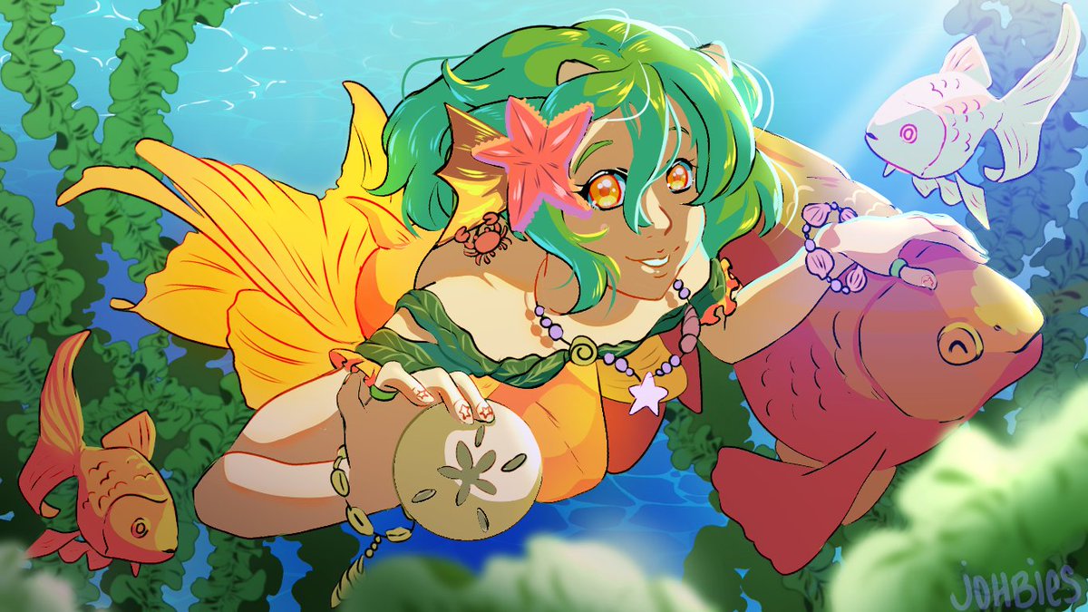 johbies's tweet photo. Probably one of the only times I'll participate in #Mermay. Not finished but I likely won't touch it anymore either. https://t.co/o7AEf0e1Ob