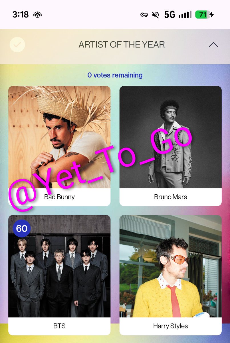 Yet_To_Go's tweet photo. @khoya0997 So satisfying to do the 60 votes lol https://t.co/fNfkAwL82F