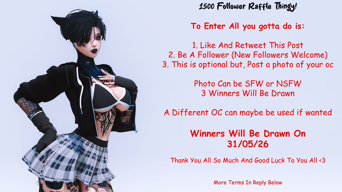 edgecatkali's tweet photo. I'm on your feed again to show off

1500 Follower Raffle woahhhhh les gooo

Seriously thank you all for the support and stuff i wanted to do this as just a lil way to try give back in a way i can!

Good Luck to those who enter! https://t.co/5byBKOt9e6