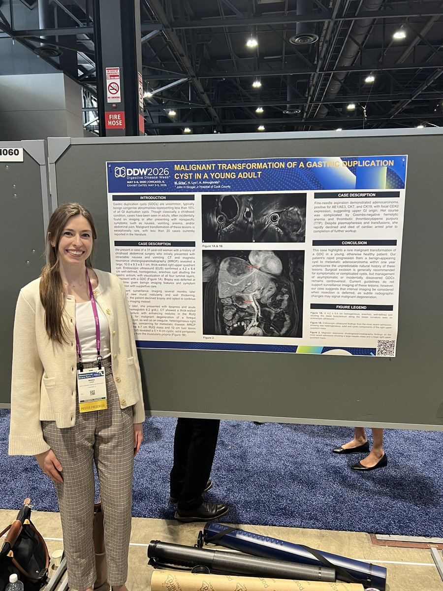 grba_maria's tweet photo. Had a great time at #DDW2026! Was thrilled to give my first ever oral presentation on our research in MASLD and its effect on pregnancy outcomes, present a poster, and spend time with friends ✨ Bonus: got to hold a scope for the first time!

@DDWMeeting @CookCountyIMR https://t.co/6emkMdx68F