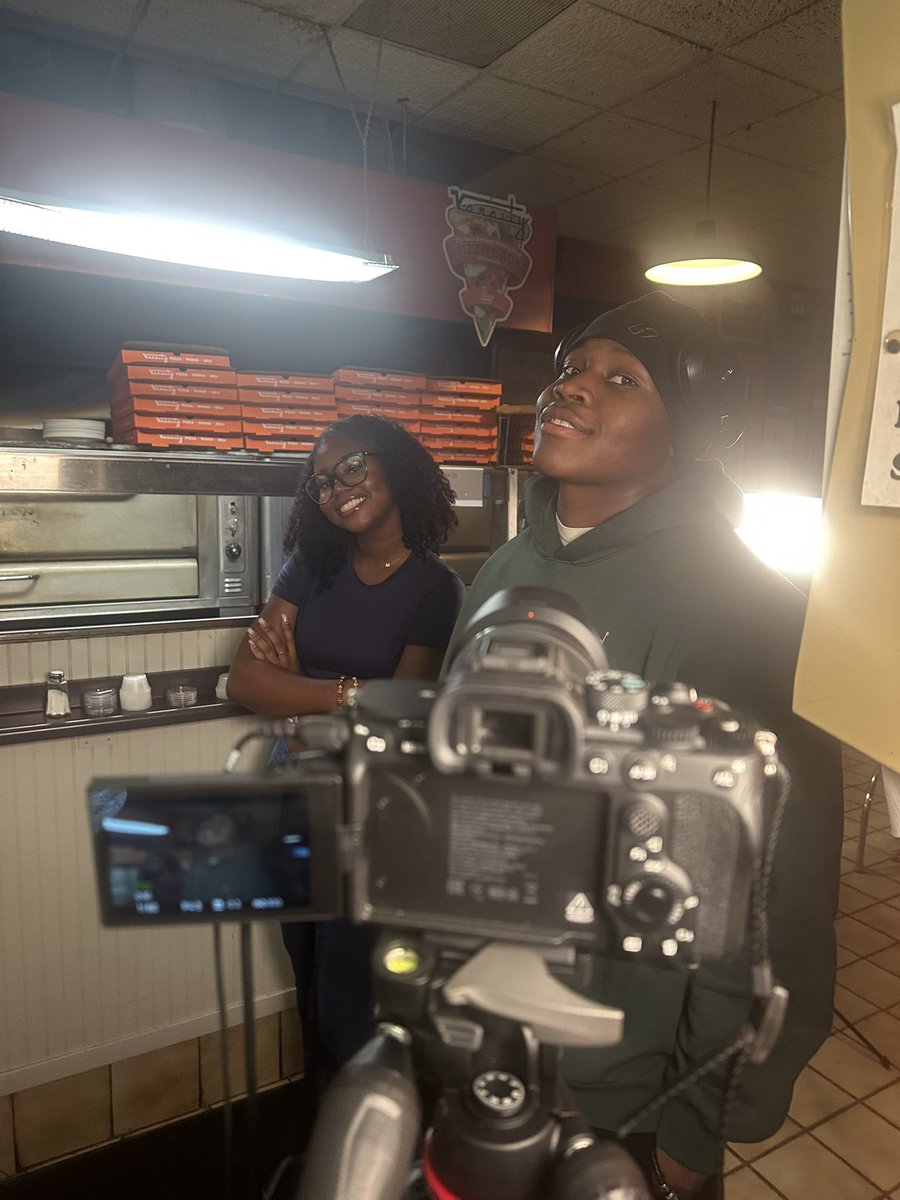 olaroseofficial's tweet photo. Day 5 of 5 - Behind the Scenes (BTS) of my rom-com student #shortfilm “Only Fools Believe in Nice Guys” with a cast and crew of #college freshmen at #syracuseuniversity.🎥🍊

Thank you to Varsity Pizza for kindly allowing us to film a scene here. Stay tuned for more BTS content. https://t.co/utWEteZGV5