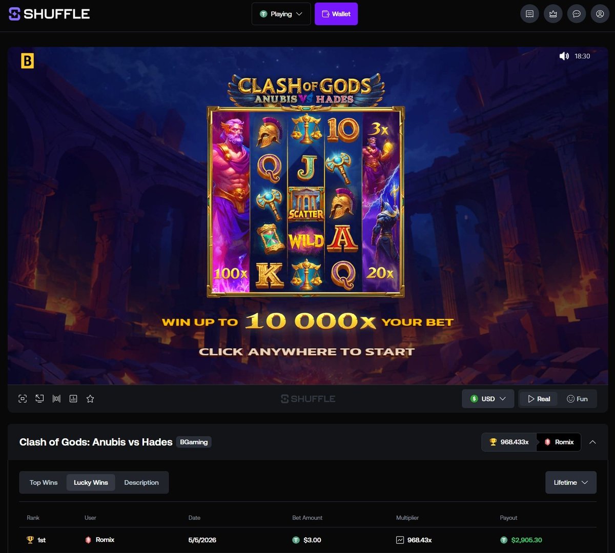RomixUS's tweet photo. Hey @BGamingO nice new release

We also took first on this game on @shufflecom

100 Dollar buys in chat GL

https://t.co/yXTCjvbCa4 https://t.co/L3ot0Immtz