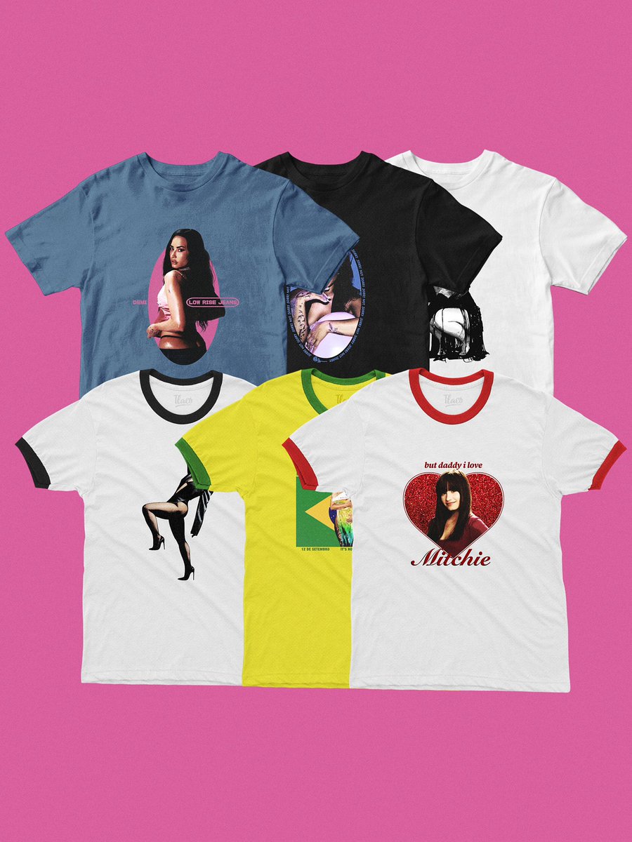 acervolovato's tweet photo. it's not that deep, but it's that fashion 💘

lovatics, a @tlacostore e o @acervolovatofc lançam sua nova coleção autoral da demi lovato. 

inspirada na nova era, na tour e nos próximos shows no brasil, incluindo o rock in rio que está chegando… a coleção traz camisetas de todas as eras e ecobags exclusivas. feitas de fã pra fã.

disponível agora na loja oficial da tlaco e na shopee, links abaixo.

enviamos para todo o brasil. 🇧🇷
