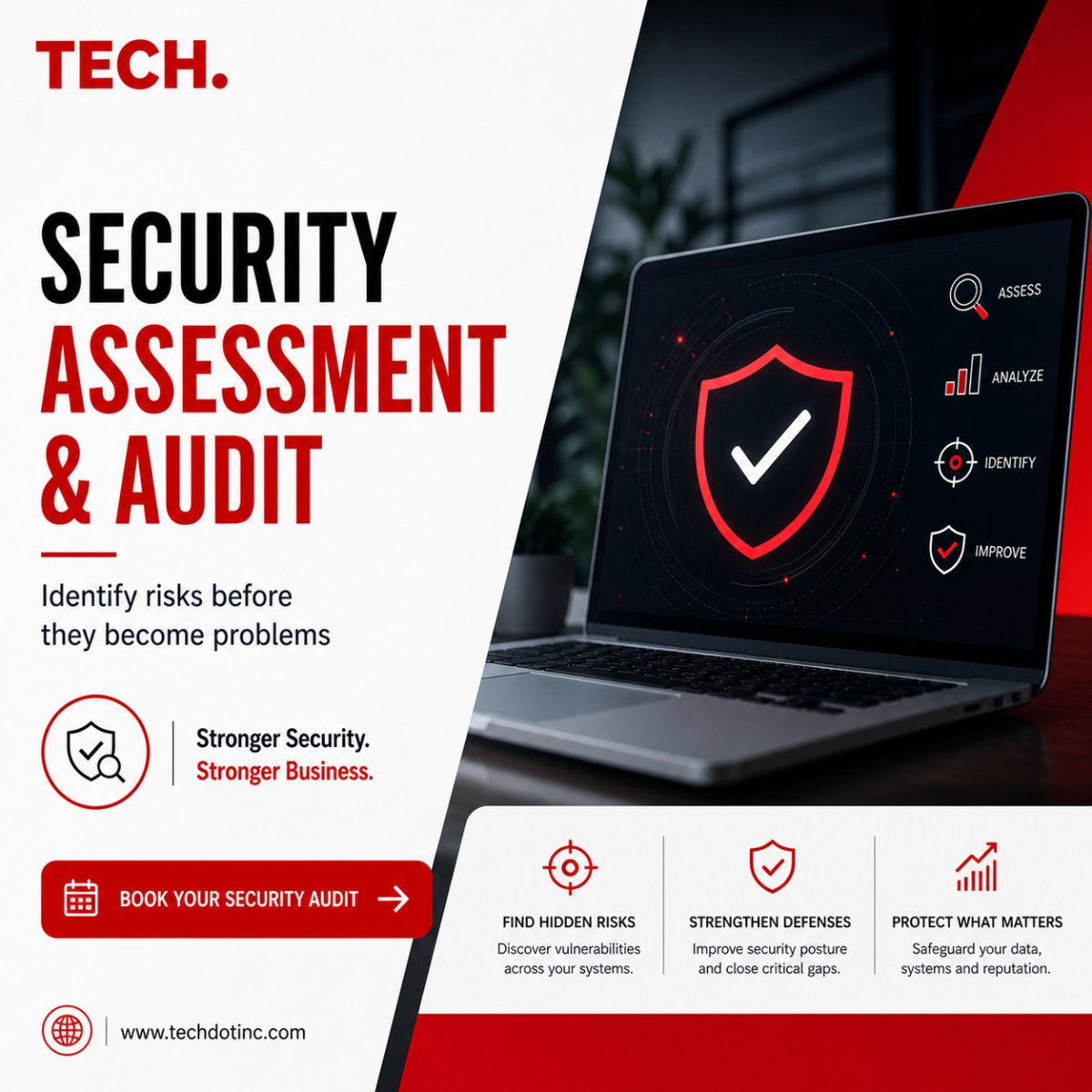 techdotinc's tweet photo. Most security risks go unnoticed until it’s too late.

A proper assessment helps you find vulnerabilities before they turn into real problems.

At Tech Dot Inc., we audit your systems, identify gaps, and help you build a stronger, more secure IT environment.

#cybersecurity https://t.co/W8GladNg5k
