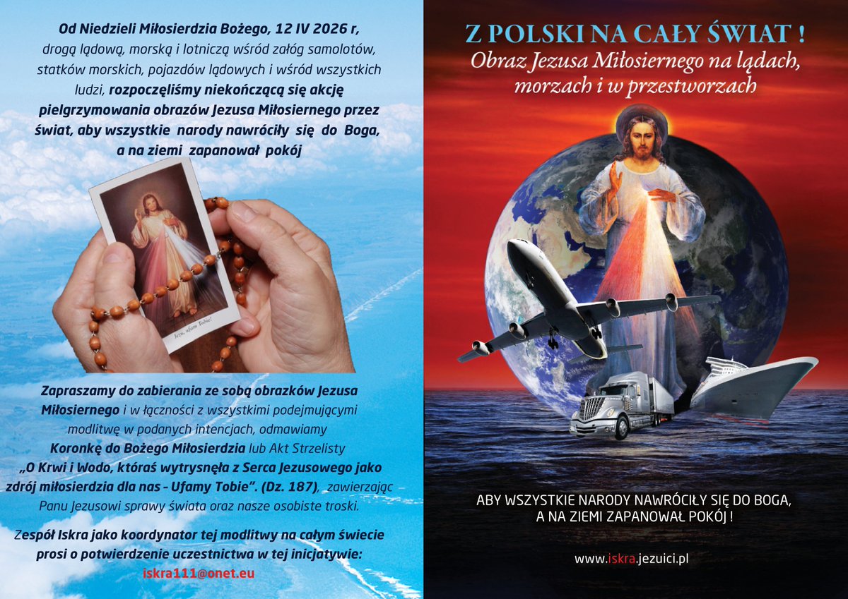 ISKRA2002's tweet photo. Czy znajdzie się choć jedna osoba na Twitterze, która włączy się w niekończącą się akcję pielgrzymowania obrazów Jezusa Miłosiernego przez świat, aby wszystkie narody nawróciły się do Boga, a na ziemi zapanował pokój ?
https://t.co/ren5bRPCut https://t.co/ujnFQlgTT2