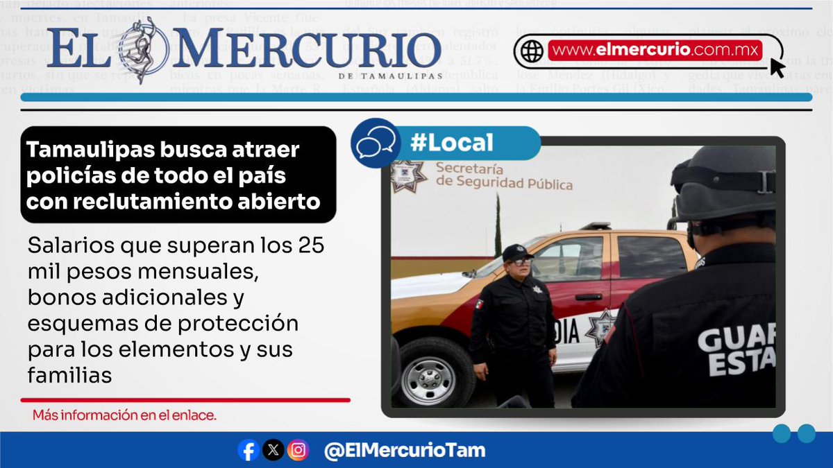 elmercuriotam's tweet image. #Ciudad 👉 n9.cl/ni4b9v

#CdVictoria #Tamaulipas #Seguridad #Policias #Reclutamiento