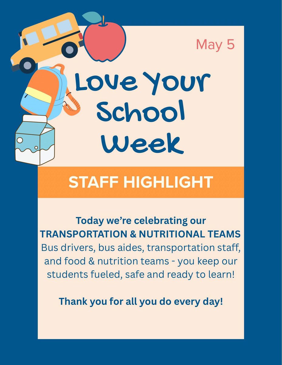 pbsroadrunner's tweet photo. Today our PTO is celebrating the team that keeps our students moving and nourished! They all play a huge role in every student’s day and we are so grateful for their hard work and dedication! 💛💙 #BeepBeep #YumYum
@FCPS1News https://t.co/iNkF7F5oi8