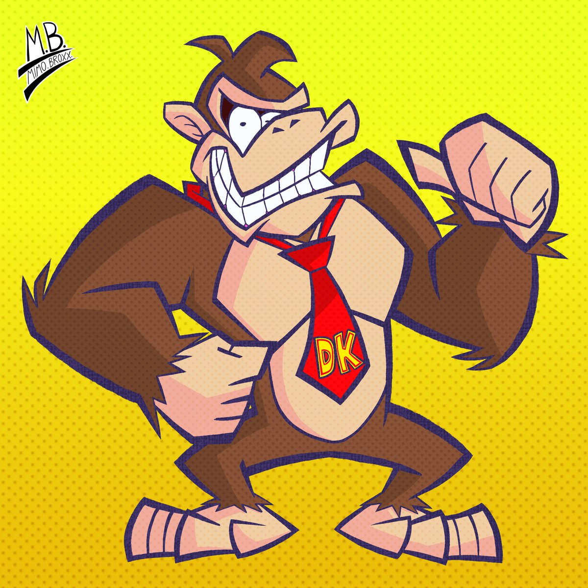 SuperMimoBroxx's tweet photo. 🎶He's the leader of the bunch! you know him well! he's finally back to BLAST some Krocs!🎶 Donkey Kong in the Antonblast Style.

Dibujo de Donkey Kong al estilo Antonblast con su diseño GOD de Rare, no el bodrio de rediseño actual
#DonkeyKong #DonkeyKongCountry #antonblast https://t.co/E82XH1cy5l