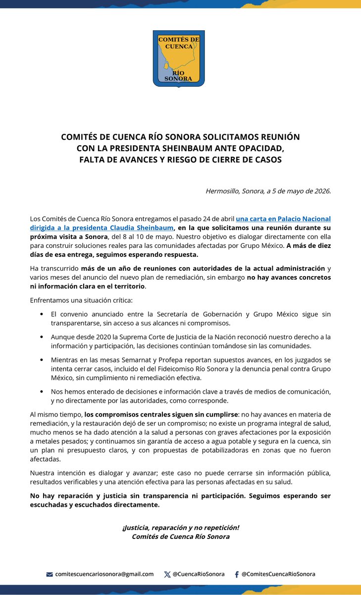 Comités de Cuenca Río Sonora tweet media