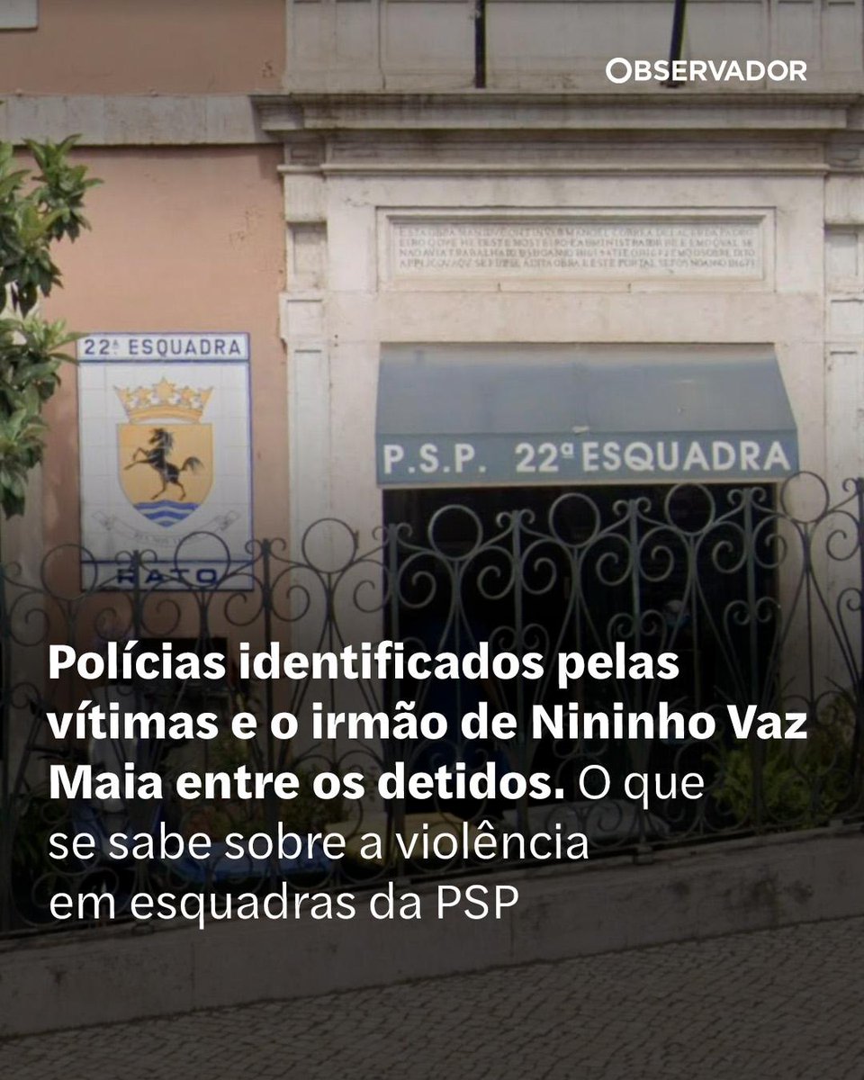 observadorpt's tweet image. Chegou a 24 o número de polícias detidos no caso que envolve agressões a detidos em esquadras da PSP. Entre os novos 15 detidos, está Mário Vaz Maia, irmão do cantor Nininho.

#PSP #Polícia #Crime