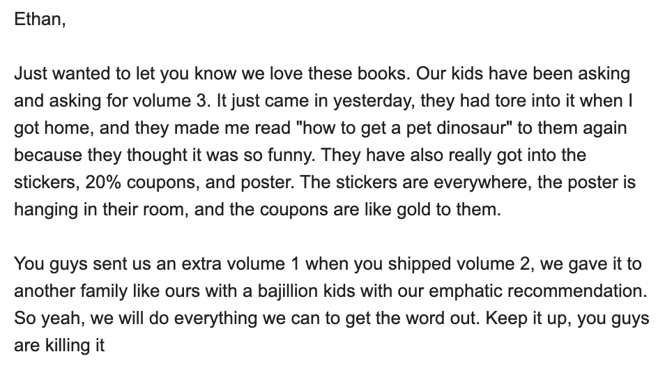 AXECOP's tweet photo. Just received this very uplifting email about @explodeybook  😢 @ericbranscum @IMAO_ https://t.co/cyZrNU9L7o