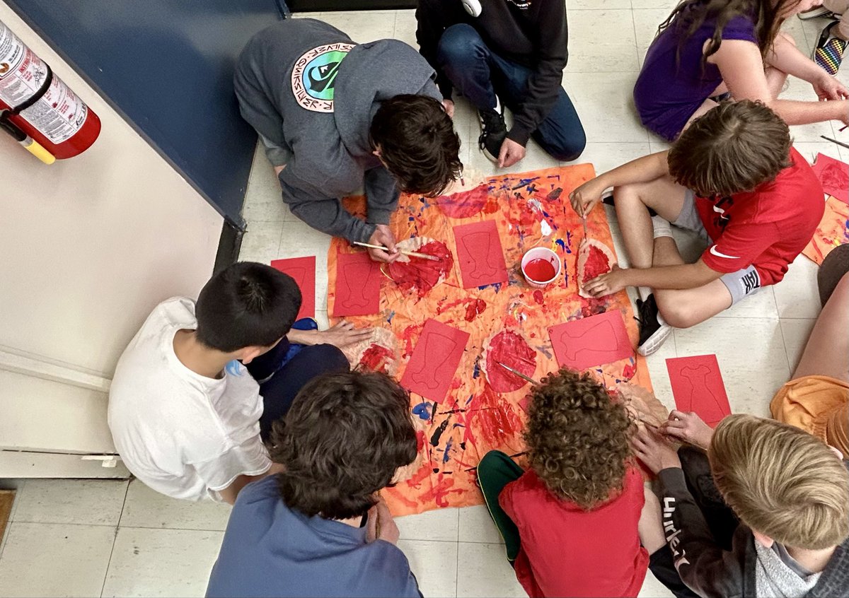 BlueridgeSD44's tweet photo. At Blueridge, students and staff learned about and remembered the missing Indigenous women, girls and two-spirit people through books, conversation and art. @NVSD44 #reddressday https://t.co/RdogbfWJHx