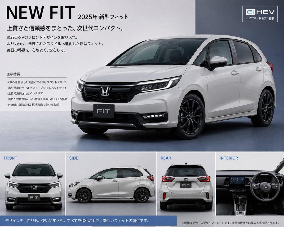 keijisanada's tweet photo. コレが新型フィットだったらかなり売れそう。※ChatGPTネタです。 https://t.co/YVSQ2wdLdj