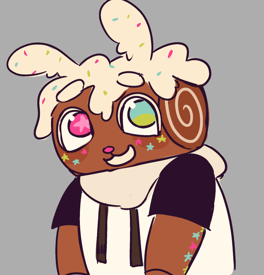 clem_stem's tweet photo. Still figuring out what design i want for cosmo, but i'm happy with this one!! Carrot cake cosmo is so cute i like the idea of him with actual bunny ears.
#dandysworld https://t.co/M9ynxmZGKB