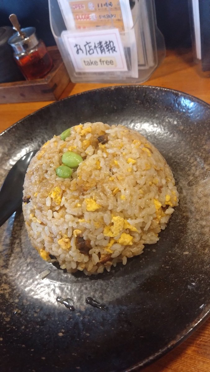 吉野から河合町まで戻って、久しぶりにほうらいでチャンポン♪ちょっと寒かったから温まる(*´ω｀*)チャーハンは前菜ですよ♪